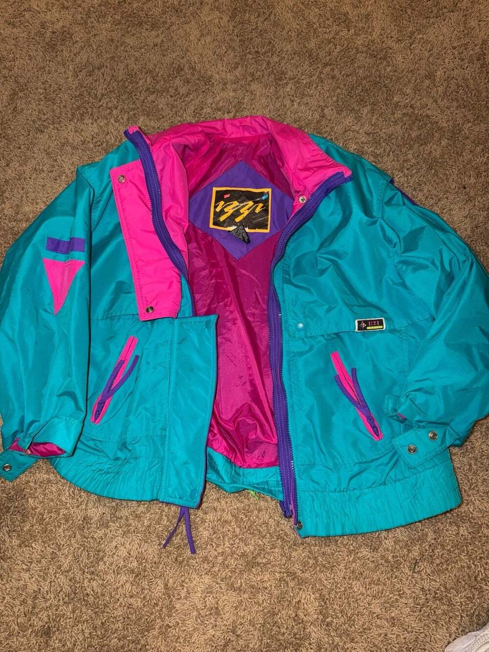 Vintage 90s IZZI Sportswear Color-Block Nylon Ski Jacket
